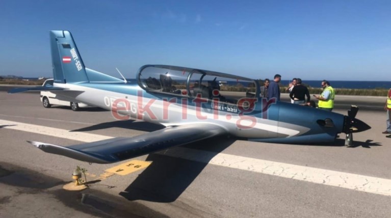 Aεροσκάφος προσγειώθηκε με την... "κοιλιά" στην Κρήτη - Εικόνες