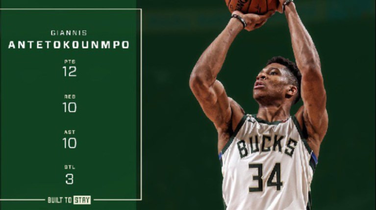 Με triple double του Αντετοκούνμπο νίκη των Μπακς κόντρα στους Χιτ
