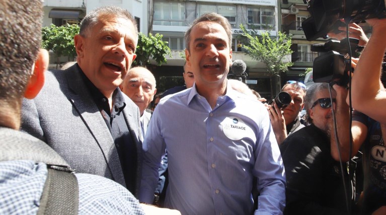 Με αυτοκόλλητο «Ταχιάος» ο Μητσοτάκης στη Θεσσαλονίκη [φωτό]