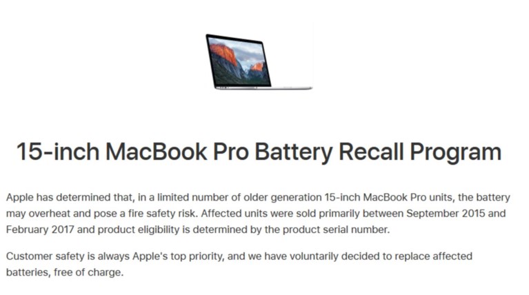 Η Apple ανακαλεί MacBook Pro για υπερθέρμανση μπαταρίας