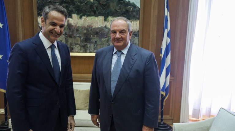 Συνάντηση Κυριάκου Μητσοτάκη με τον Κώστα Καραμανλή