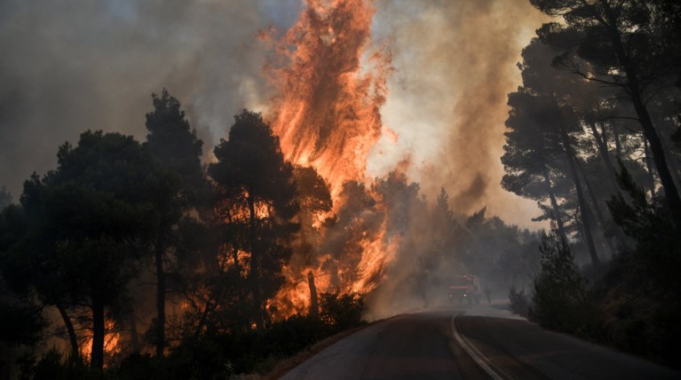 Δάσος καίγεται στην Εύβοια-έτοιμα για εκκένωση δύο χωριά