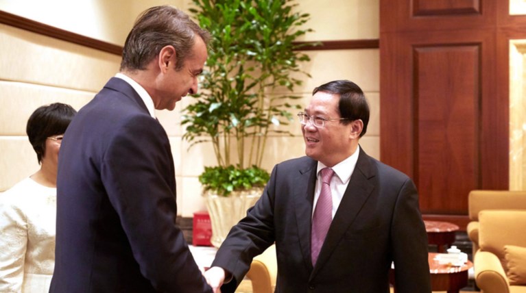 Συνάντηση Μητσοτάκη με τον ΓΓ Σαγκάης του Κ.Κ της Κίνας