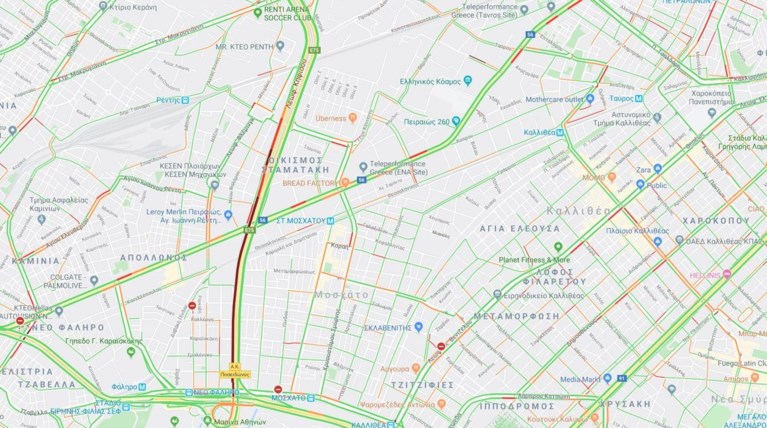 Live η κίνηση: Τροχαίο στον Κηφισό - Μεγάλο μποτιλιάρισμα