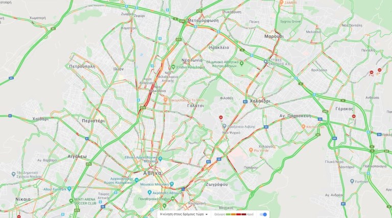 Μποτιλιάρισμα στον Κηφισό -Live η κίνηση στους δρόμους