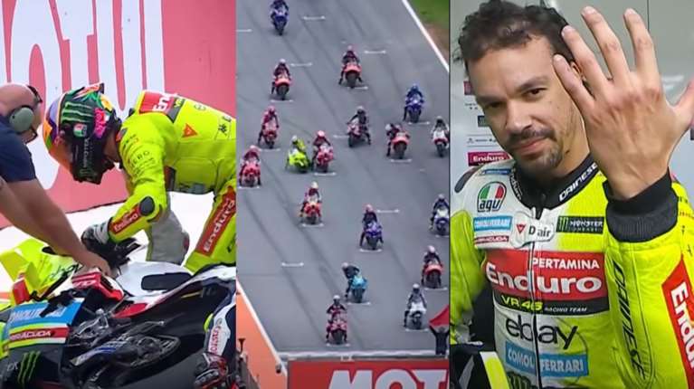 Απίθανο σκηνικό στο Moto GP: Απρόσεκτος αναβάτης έπεσε σε άλλη μοτοσικλέτα την ώρα που έπαιρναν θέση στην εκκίνηση [βίντεο]