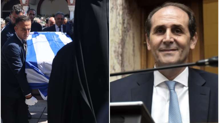 Σε κλίμα βαθιάς οδύνης το τελευταίο αντίο στον Απόστολο Βεσυρόπουλο – Τυλιγμένο με την ελληνική σημαία το φέρετρό του