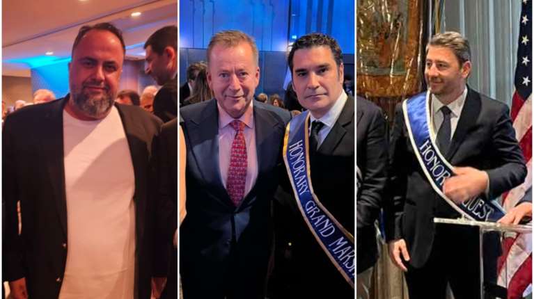 Ανδρουλάκης, Β. Μαρινάκης και Παπακαλιάτης στην παρέλαση της 25ης Μαρτίου στη Νέα Υόρκη [εικόνες]