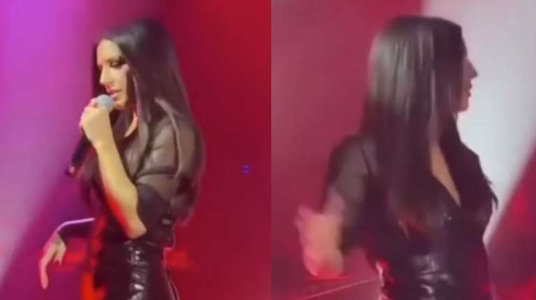 Ξέσπασε η Ιουλία Καλλιμάνη πάνω στη σκηνή - Θαμώνας πέταξε λουλούδια μαζί με νερό στο πρόσωπό της [βίντεο]