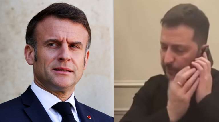 Ο Μακρόν πήρε τηλέφωνο τον Ζελένσκι ενώ μιλούσε με δημοσιογράφους: &quot;Εμανουέλ, θα σε πάρω σε 15΄&quot;