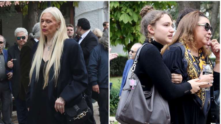 Κηδεία Γιώργου Νιάρχου: Συντετριμμένες η σύζυγος και η κόρη του σπουδαίου μαέστρου για το τελευταίο αντίο