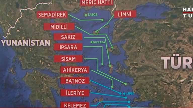 Τουρκία: "Η Ελλάδα στρατιωτικοποιεί τα νησιά με τη βοήθεια του Ισραήλ" - Εφτιαξαν και χάρτη