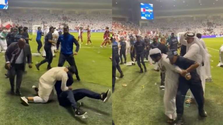 Ξύλο με κελεμπίες - Άγρια συμπλοκή παικτών και οπαδών στη διάρκεια του ντέρμπι Κατάρ-Ηνωμένα Αραβικά Εμιράτα [βίντεο]