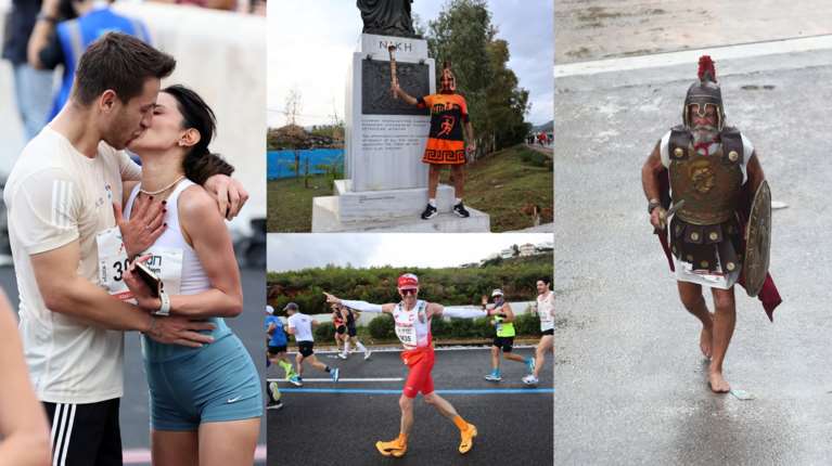 Τα ευτράπελα του Αυθεντικού Μαραθωνίου της Αθήνας: Πανοπλίες, περικεφαλαίες και προτάσεις γάμου [εικόνες - βίντεο]