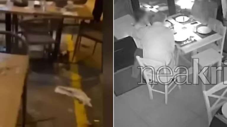 Μάκης Βορίδης: Βίντεο ντοκουμέντο με το χάος που προκάλεσαν άγνωστοι μετά την επίθεση - Πέταξαν αυγά και σήκωσαν τραπέζια
