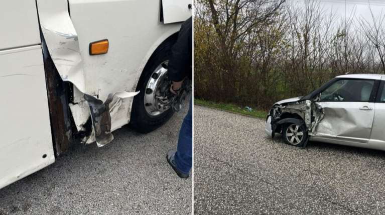 Λεωφορείο του ΚΤΕΛ Κοζάνης συγκρούστηκε με ΙΧ στο Μουζάκι Καρδίτσας