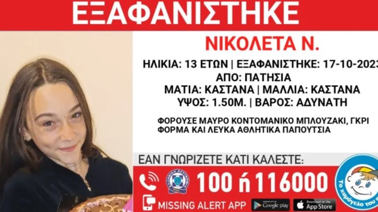 ΕΞΑΦΑΝΙΣΗ ΝΙΚΟΛΕΤΑΣ