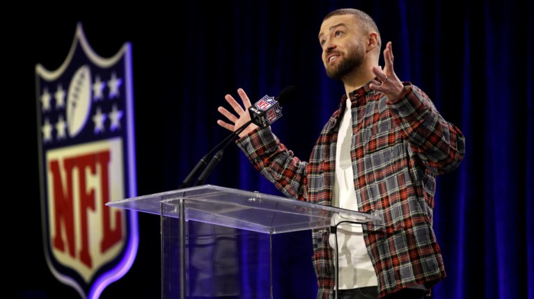 Ο Τζάστιν Τιμπερλέϊκ στο Super Bowl