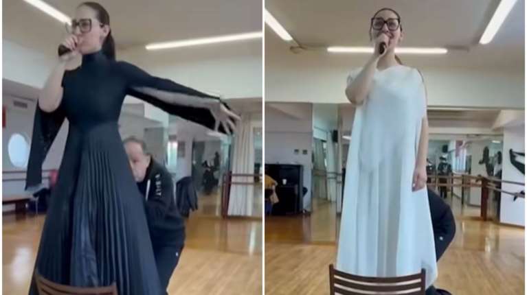 Eurovision 2025: Η στιγμή που ο Φωκάς Ευαγγελινός δείχνει πώς πρέπει να βγει το φόρεμα της Κλαυδίας στη σκηνή [βίντεο]