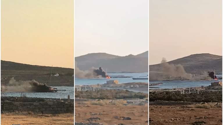 Πυρκαγιά σε ιστιοφόρο στο Αιγαίο - Διασώθηκαν οι επιβάτες ανοιχτά της Δήλου [εικόνες]