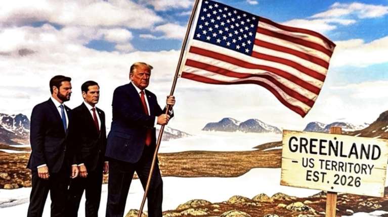 "H Γροιλανδία έδαφος των ΗΠΑ από το 2026": Νέα πρόκληση Τραμπ με φωτογραφία Τεχνητής Νοημοσύνης [εικόνες]