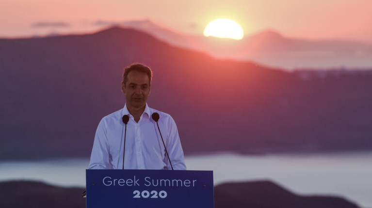 Κυριάκος Μητσοτάκης στη Σαντορίνη