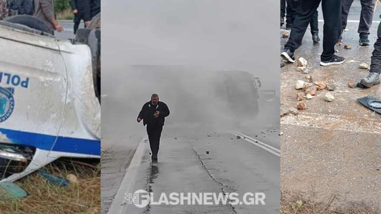 Επεισόδια σε Ηράκλειο και Χανιά: Πετροπόλεμος, χημικά και... κατσούνες μεταξύ αγροτών και ΕΛΑΣ στα αεροδρόμια