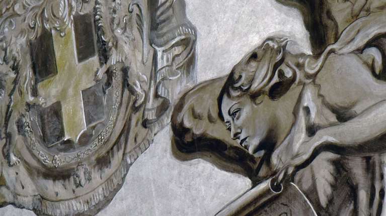 Το "πρόσωπο" της Μελόνι ζωγραφισμένο ξανά στη βασιλική San Lorenzo in Lucina της Ρώμης