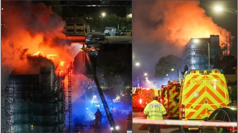 ΛΟΝΔΙΝΟ ΜΕΓΑΛΗ ΦΩΤΙΑ ΣΕ ΚΤΙΡΙΟ ΚΑΤΟΙΚΙΩΝ