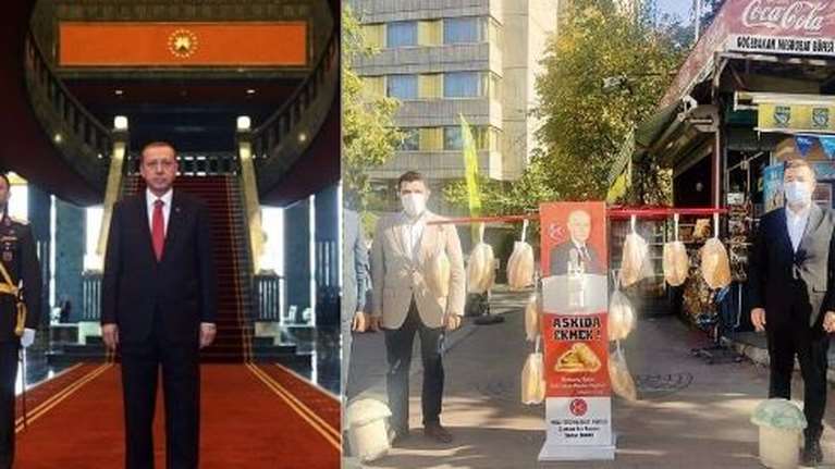 Ο Ερντογάν τριπλασιάζει τα έξοδα για τα παλάτια του ενώ ο εταίρος του... κρεμάει ψωμιά για τους φτωχούς