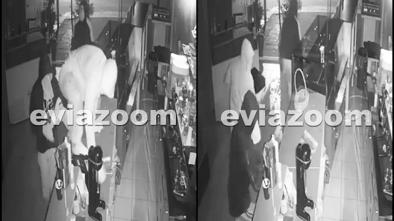 Βίντεο - ντοκουμέντο: Kαρέ - καρέ η εισβολή τριών διαρρηκτών σε καφετέρια στη Χαλκίδα