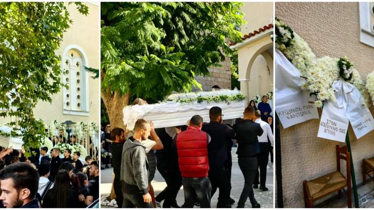 Πένθος στο Ναύπλιο: Συντετριμμένοι οι γονείς στην κηδεία του 14χρονου - Εκατοντάδες μαθητές δίπλα από το λευκό φέρετρο