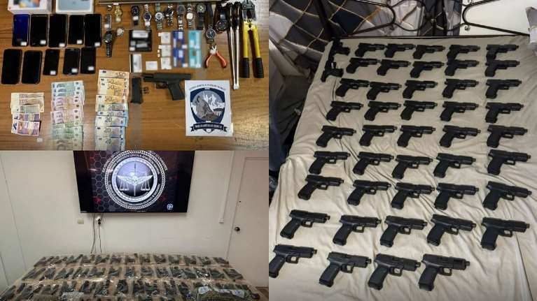 Αυτό είναι το οπλοστάσιο της τούρκικης μαφίας στην Ελλάδα - Δεκάδες όπλα, φυσίγγια, σιγαστήρες [εικόνες, βίντεο]