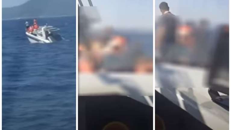 Βίντεο ντοκουμέντο από τη διάσωση των οκτώ ατόμων από το ταχύπλοο που βυθιζόταν