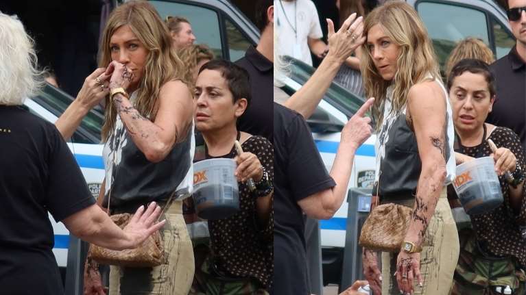 Επίθεση ακτιβιστή στην Τζένιφερ Άνιστον: Την έκανε χάλια με &quot;λάδι&quot; που της πέταξε - Εκνευρίστηκε η 55χρονη σταρ