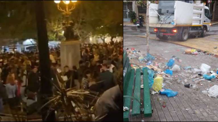 Κυψέλη: Πολεμικό τοπίο στην πλατεία Αγίου Γεωργίου μετά το &quot;κορονο - πάρτι&quot; με τον αδιανότητο συνωστισμό [Εικόνες - Βίντεο]