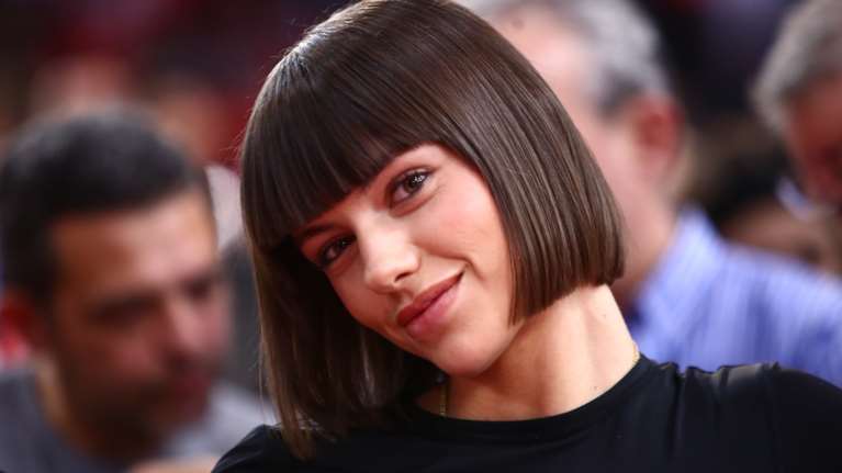 Ξανά στο ΣΕΦ η Μαριγκόνα - Μαζί με τον σύντροφό της στο Ολυμπιακός - Μπασκόνια [εικόνες]