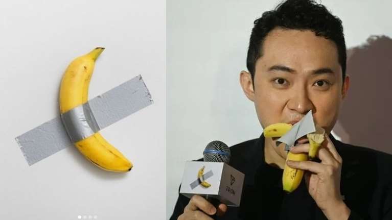 Πλήρωσε 6,2 εκατ. δολ. για το αμφιλεγόμενο έργο &quot;η μπανάνα στον τοίχο&quot; και... την έφαγε σε live μετάδοση [βίντεο]