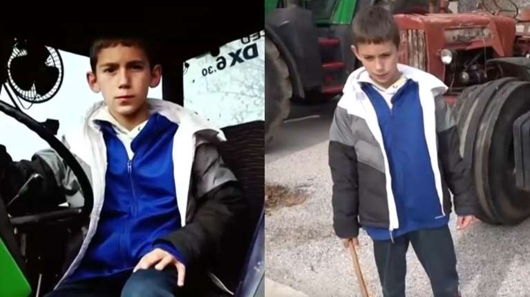 Ο μικρότερος αγρότης στα μπλόκα είναι 9 χρονών και κάνει έκκληση στον Μητσοτάκη: &quot;Τα ζώα μου πεινάνε, δεν έχουν να φάνε&quot;