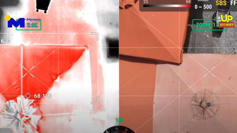 Καύσωνας: Θερμική κάμερα μέτρησε θερμοκρασία 70 βαθμών Κελσίου κάτω από τις ομπρέλες σε λαϊκή στο Περιστέρι