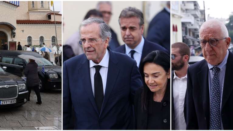 Συγκίνηση στην κηδεία του Δημήτρη Σταμάτη: Παρόντες o Αντώνης Σαμαράς και ο Νικήτας Κακλαμάνης [εικόνες]
