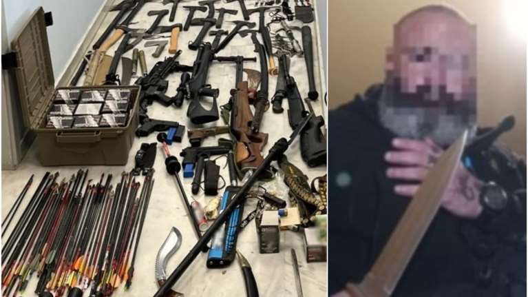 Χανιά: Στη φυλακή ο 42χρονος με τα 107 τσεκούρια και τα 177 μαχαίρια που απειλούσε να πυροβολήσει αστυνομικούς