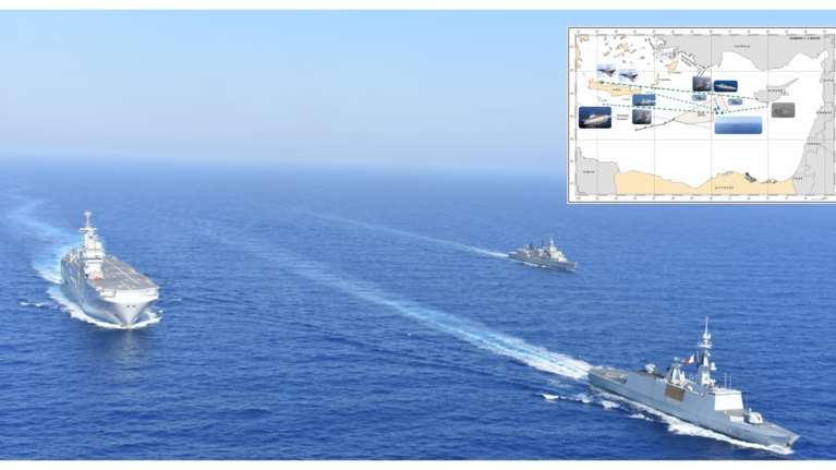 Κοινή άσκηση Ελλάδας - Γαλλίας: Δεσπόζει η φρεγάτα &quot;Λήμνος&quot; - Ο χάρτης των κινήσεων [Εικόνες-Βίντεο]