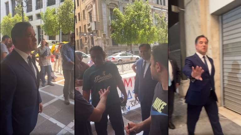 Άδωνις Γεωργιάδης: &quot;Πέντε είναι καλά; Ελάτε πάνω&quot;- Ο υπουργός κατέβηκε και φώναξε τους διαδηλωτές στο γραφείο του