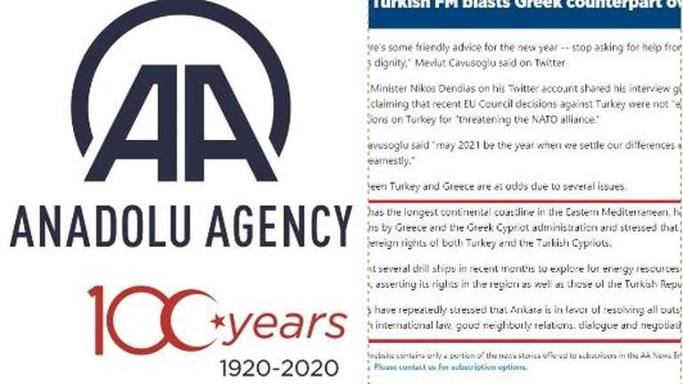 Anadolu: Η &quot;κασέτα&quot; της προπαγάνδας - Οι 3 μόνιμες παράγραφοι στα ρεπορτάζ για την Ελλάδα