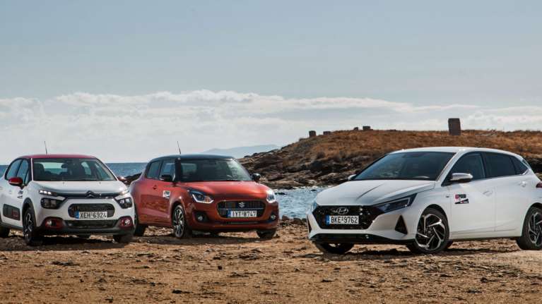Hyundai i20 1.0T 100 PS 7DCT 48V Hybrid vs Citroen C3 1.2T 110 PS EAT6 vs Suzuki Swift Hybrid CVT