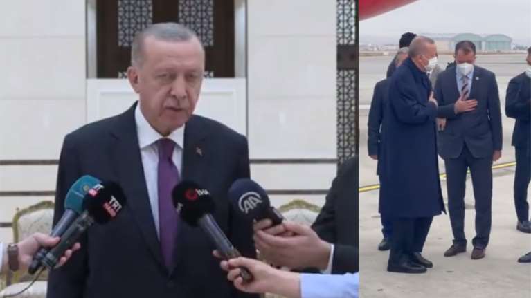 Ερντογάν: Οι πρώτες δηλώσεις μετά το hashtag &quot;πέθανε&quot;- Κουρασμένος και με πολύ αργό περπάτημα [Βίντεο]