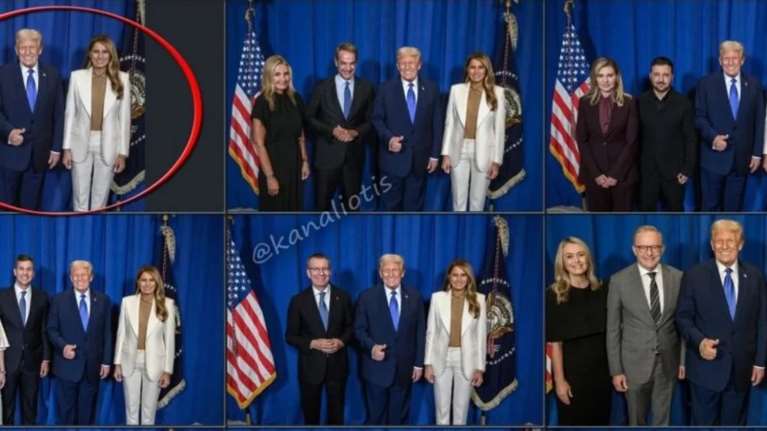 Ελληνικά Hoaxes: Δεν είναι μοντάζ οι αναμνηστικές φωτογραφίες του ζεύγους Τραμπ με τους ξένους ηγέτες και τον Μητσοτάκη