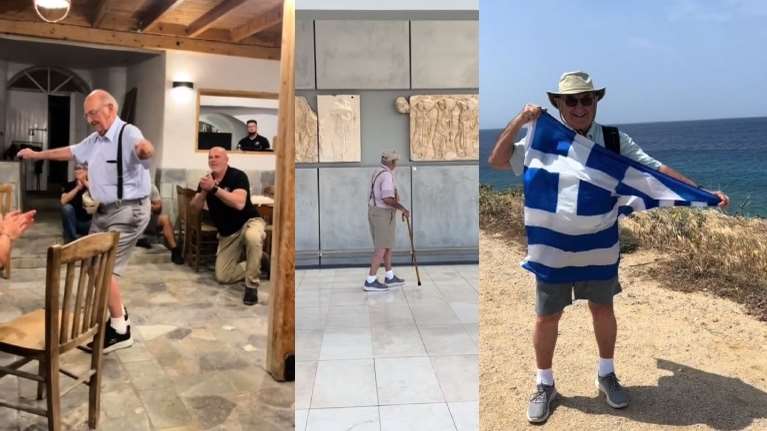 Αποθέωση για τον "παππού του TikTok": 89χρονος ομογενής επισκέπτεται για πρώτη φορά την Ελλάδα και συγκινεί [Βίντεο]