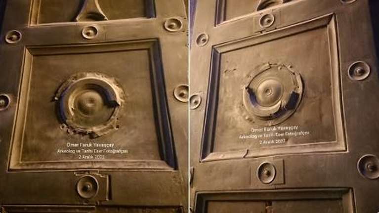 Αγία Σοφία: Νέοι βανδαλισμοί και φθορές στην Αυτοκρατορική Πύλη - Εικόνες της καταστροφής